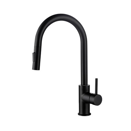 KIBI Circular Single Handle Pull Down Kitchen Faucet KKF2013MB